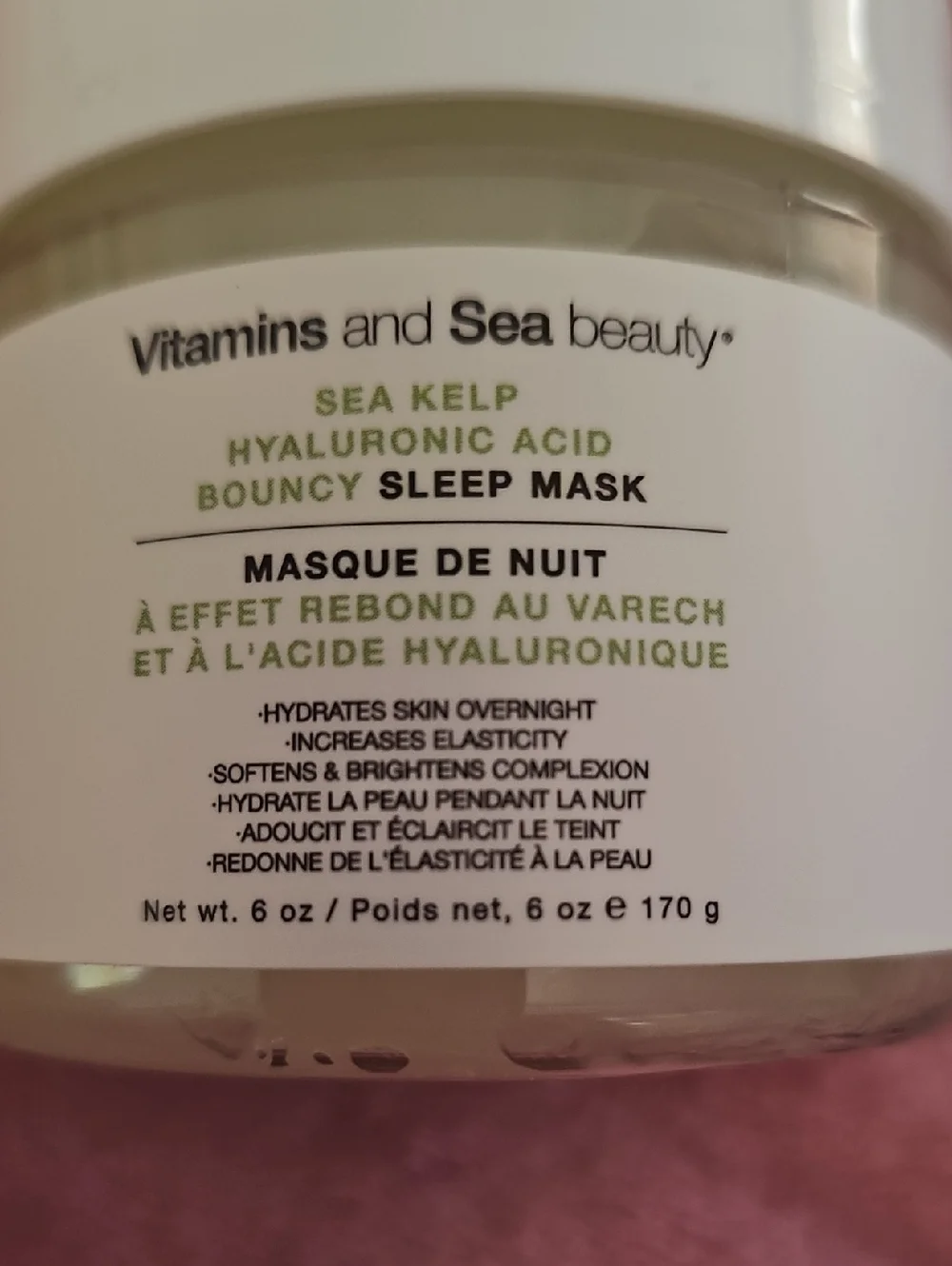 Sea Kelp Hyaluronic Acid Bouncy Sleep Mask - White